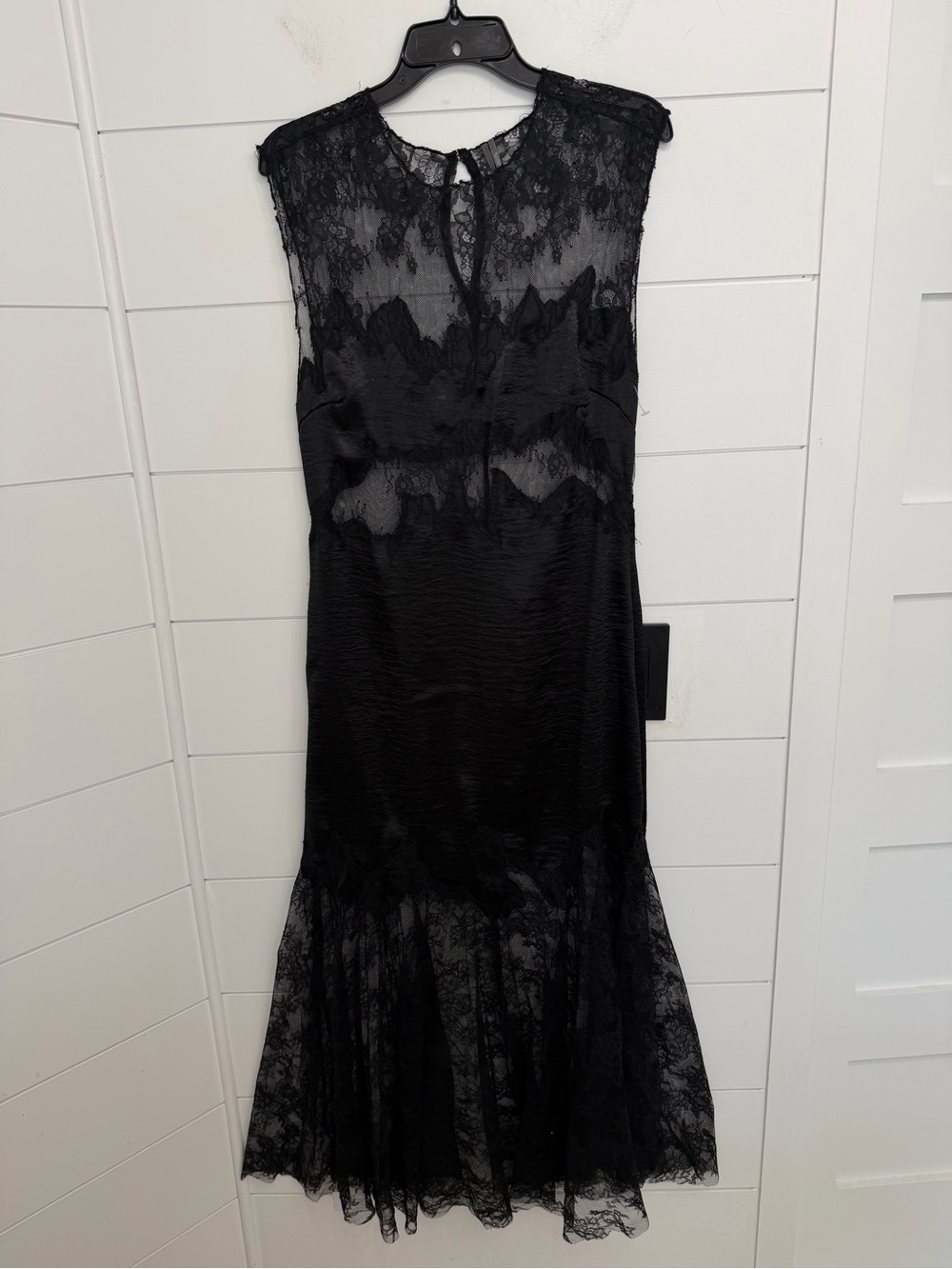 Anthropologie Black Lace Slim Midi Dress Size Medium 36621 - Picture 6 of 13